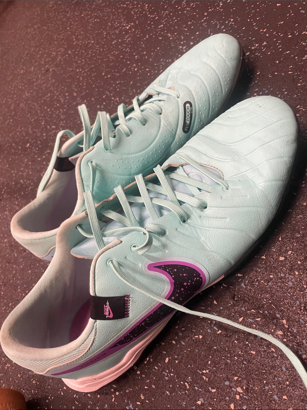 Nike Tiempo Mint Purple Turf Soccer Shoes